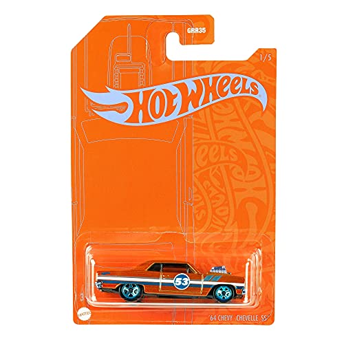 Hot Wheels Orange & Blue 53rd Anniversary '64 Chevelle SS 1:64 miniatura 4