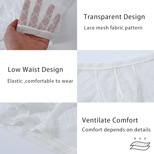 Men's Mesh Lace Boxer Briefs Sexy See Through Underwear Breathable Thin Bulge Pouch4
