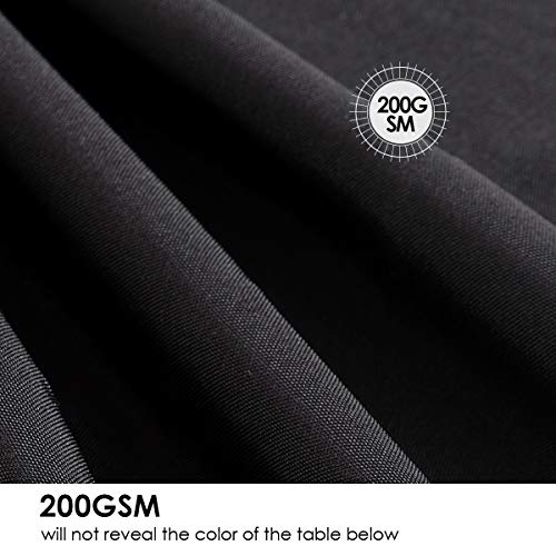 Furnlik Eventsdeco Round Tablecloth, Black Table Cloth 70 Inch Polyester Fabric Table Cloths For Banquet Party Dining Buffet And Vendor #TOP3