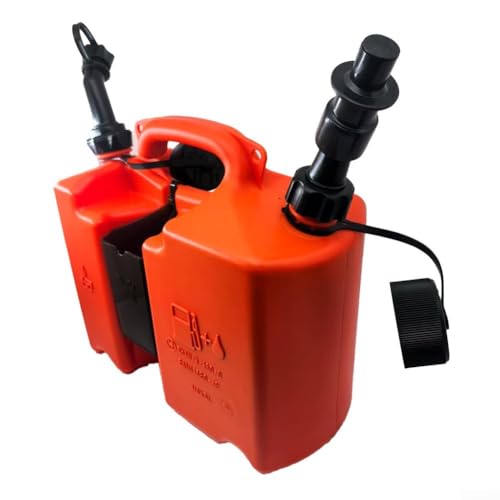 Tanica combinata economica per motosega, tanica combinata da 5 l, resistente per carburante e olio da bar, con portautensili per motoseghe, contenitore combinato con beccucci di spegnimento automatico