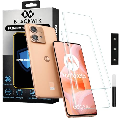 Image of Blackwik Premium Curved UV Tempered Glass For Moto Edge 40 Neo Cellphone (Transparent, Pack of 2) Advanced Border Less Full Screen Coverage UV Screen Protector Guard With Installation Kit