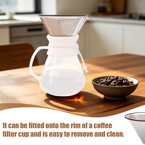 Reusable Stainless Steel Coffee Filter, Compatible with Chemex 6/8/10 Cup Glass Coffeemaker Hario Bodum Pour Over Dripper Cone Slow Drip Brew Filter for Coffee Maker & Bar Accessory by Sinbana - Used condition - Image 5