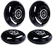 AOWISH 64mm Inline Skate Wheels 64mm x 24mm Roller Hockey Replacement Wheels w/Bearings for Roller Board Bag, Luggage Suitcase, Water Rower Seat, Steady Rest Wood Lathe (4-Pack) (Black)