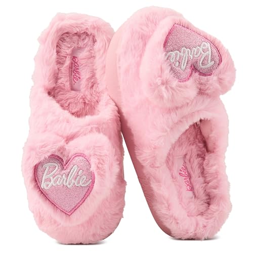 Barbie Kids Slippers Fuzzy Girls House Slippers for Kids Cozy Soft Plush Indoor and Outdoor2