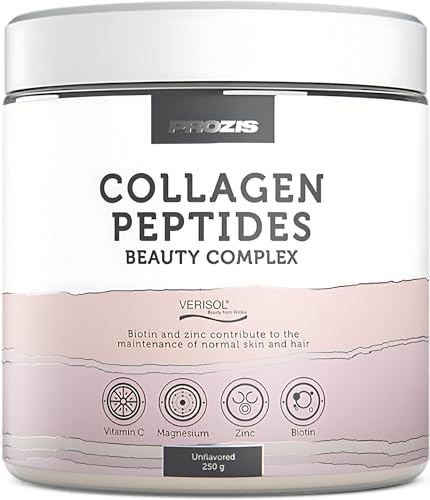 Prozis Colágeno Concentrate - Beauty Complex - 250 gr- Colágeno Verisol + Biotina + Vitaminas + Zinc (natural)