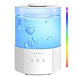 加湿器 卓上 大容量 超音波式 アロマ対応 【2025発売新モデル・2800ML・2段階ミスト調節 静音設計 省エネ】かしつき 上から給水 長時間運転 切タイマー 7色LEDライト おやすみモード 吹出口360°回転可能 18畳まで対応 空焚き防止 お手入れ簡単 オフィス/寝室/旅行/デスク用 乾燥/花粉症対策 Humidifier プレゼント 日本語取扱説明書付き