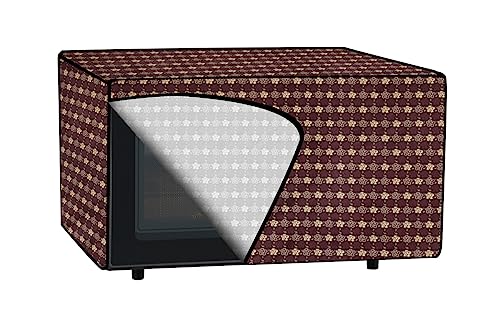 Image of The Furnishing Tree PVC Waterproof Microwave Oven Cover Compatible for Morphy Richards 25 L Convection 25 CG with 200 ACM Floral Pattern Brown