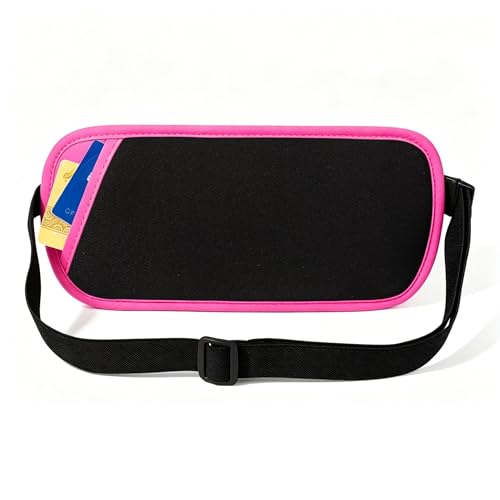 Image of Money Belt - Slim Passport Holder RFID Blocking Travel Wallet Undercover Fanny Packs for Women - Rose