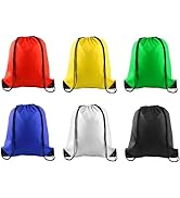 PLULON 6 Pcs Drawstring Bags Bulk Drawstring Backpack String Backpack Cinch Sack Sport Gym Backpa...