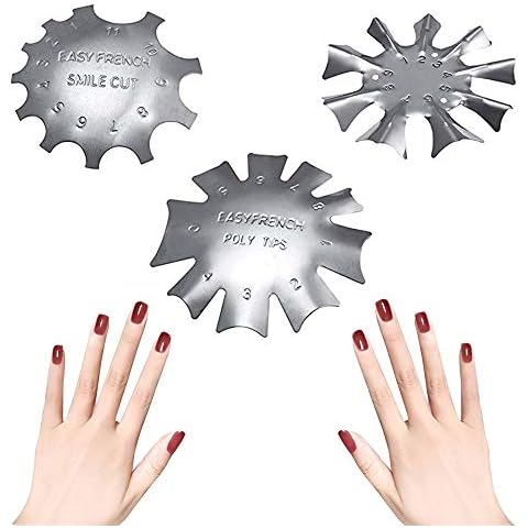 Schneespitze 3 Size Edge Trimmer Cutter,Nail Art Manicure Nail Art Plate Model Smile Line Trimmer Easy French Acrylic Gel French Smile Line Manicure Tool Cover