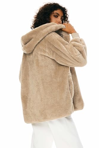 Orolay Women's Hooded Fuzzy Fleece Jacket Long Sleeve Winter Open Front Cardigan Oversized Coat with Pockets2