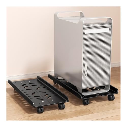 Soporte móvil para torre de computadora para caja PC, ajustable con 4 ruedas giratorias, compatible con la mayoría de PC, para uso bajo escritorio miniatura 5