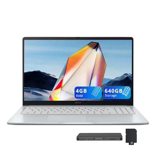 Image of ASUS Chromebook CX15 15.6 inch FHD IPS Laptop, Intel Celeron N4500, 4GB RAM, 640GB Storage (128GB eMMC+512GB Docking Station Set), Intel UHD Graphics, Number Pad, Webcam, WiFi 6, Chrome OS, Pure Gray