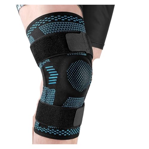 HUDFVIOI Rodilleras Rodilleras deportivas for rodilla con estabilizadores laterales, rodillera deportiva, funda de compresión, 1 ud para correr(Blue,XXXL)