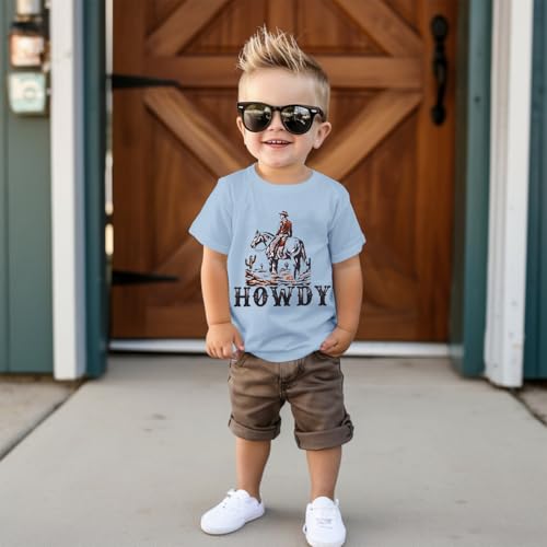 Toddler Baby Boy Rodeo Howdy Shirts Western Cowboy T-Shirt Kid Retro Country Summer Short Sleeve Cotton Tee Tops2