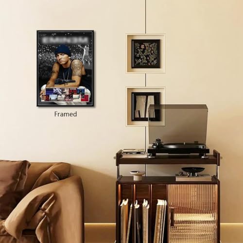 [Framed] Eminem Poster For Fans Kids Room Bedroom Wall Decor-Eminem Music Signed Posters Canvas Prints Picture For Teen Boy Girls Gifts