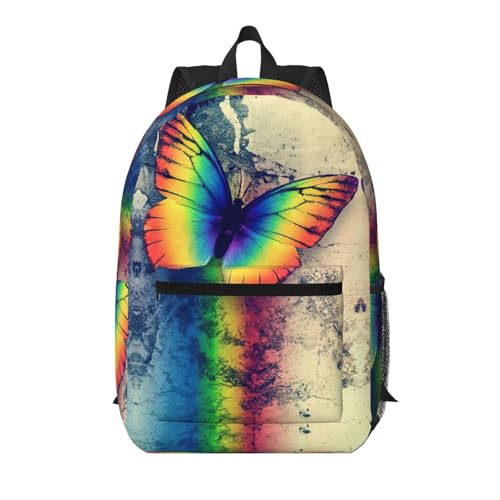 Sac à dos d'école papillon arc-en-ciel EdWal parfait du lycée aux sorties urbaines