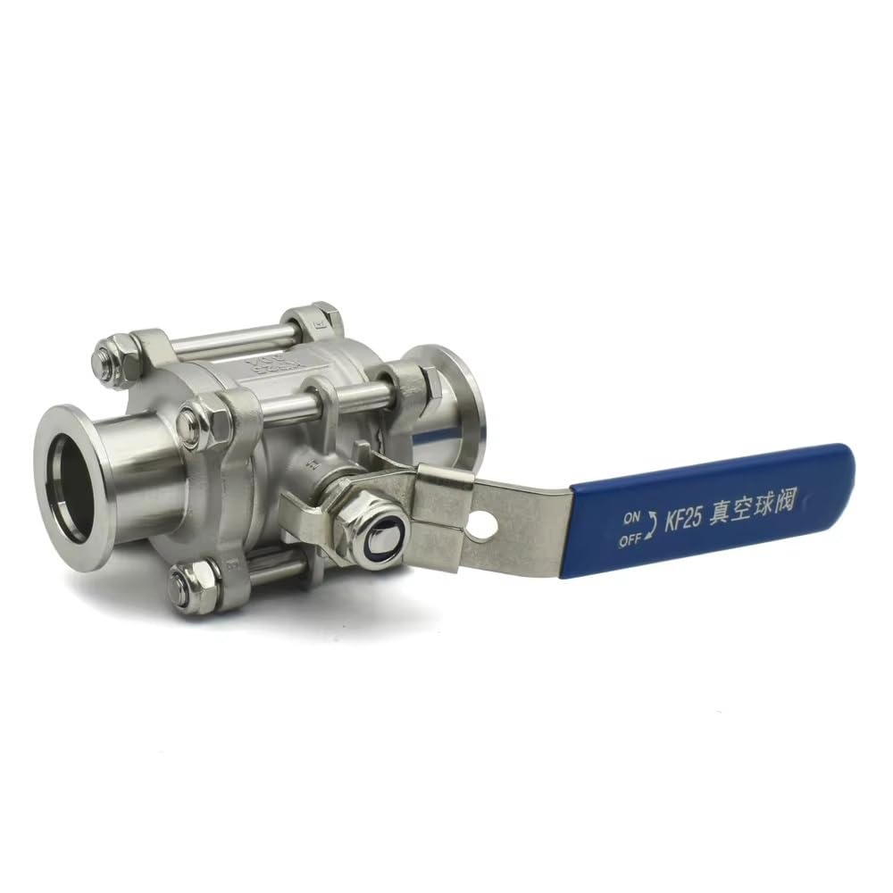 1 Válvula De Bola De Alto Vacío KF16/KF25/KF40/KF50 De 3 Piezas, Acero Inoxidable SUS304, Sello De PTFE, Válvula Manual De Brida Rápida(KF25)