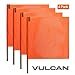 VULCAN Safety Flag with Dowel - Bright Orange - Vinyl Coated Nylon Mesh Construction - 18 Inch x 18 Inch - 4 Pack