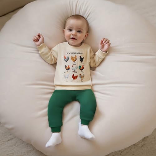 Fernvia Toddler Baby Boy Fall Clothes Animal Print Long Sleeve Pullover Tops + Drawstring Pants Winter Outfits (C-Green Chicken, 18-24 Months)
