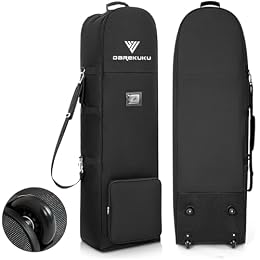 DAREKUKU Golf Travel Bags with Wheels for Airlines - 900D Heavy Duty Oxford Wear-Resistant, Soft-Sided Foldable Design Golf Club Case, Budget Friendly Traveling Gear Covers, Universal Size