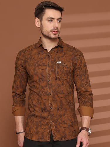 Image of Majestic Man Printed Pure Cotton Slim Fit Casual Shirt