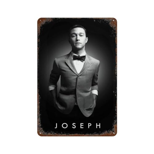 ETRVBDUB Póster de Actor Joseph Gordon Levitt para decoración de pared, póster de metal moderno, decoración de bar, 30 x 20 cm