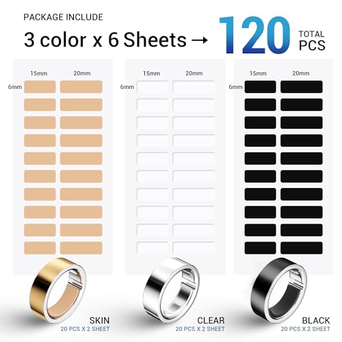 Image of Smart Ring Size Adjuster - 120Pcs Invisible Fit for Oura Ring Gen 4 /3, Samsung Galaxy Ring, Ultra Human Ring AIR, RingConn 2 /1, Amazfit Helio - Loose Ring Sizing Kit, Comfortable & Discreet Accessorie
