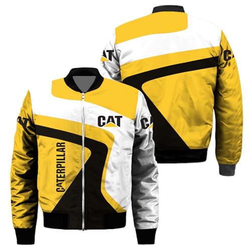 FBWZSAG Chaqueta Bomber 3D Estilo Aviador para Hombre para C.a.te.rp.Ill.ar Abrigo con Estampado Cortavientos De Cuello Alto Ropa De Carga Gruesa Ropa -E||4XL