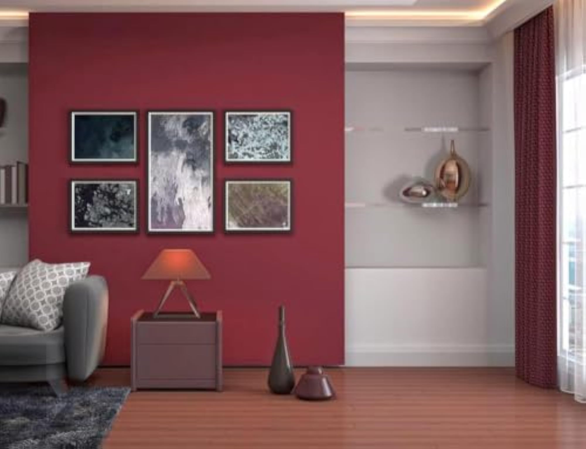 Velvet Wallpaper Peel and Stick Burgundy Felt