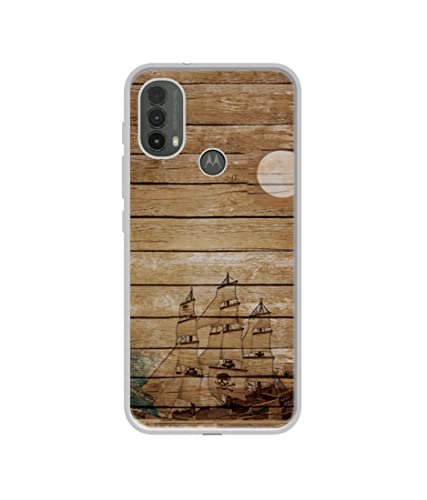 Image of Wooden Pattern Design Printed Silicon Soft TPU Back Case Cover for Motorola Moto E30 4G / E40 4G