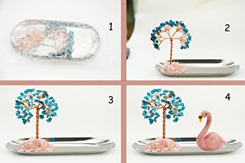 Carselage Flamingo Ring Holder For Jewelry, Blue Apatite Crystal Ring Dish Earring Organizer Trinket Small Tray Key Bowl Lion Latch, Teen Girls Trendy Cute Stuff For Christmas Gift #TOP6