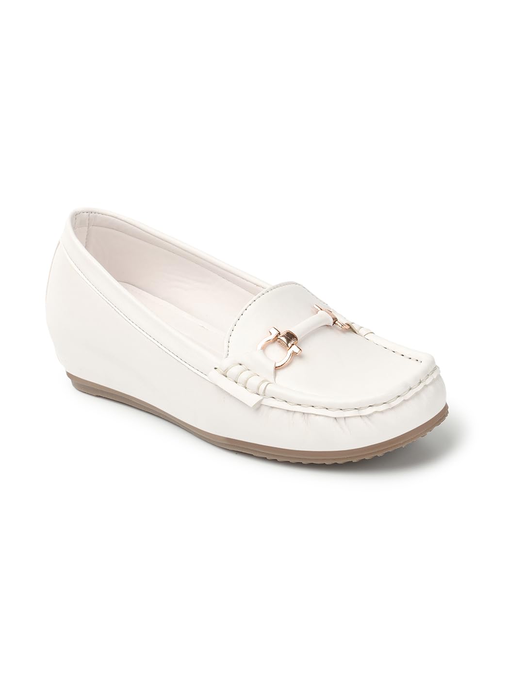 Women's Flats Slip-On Loafers with Metallic Buckle-image-37