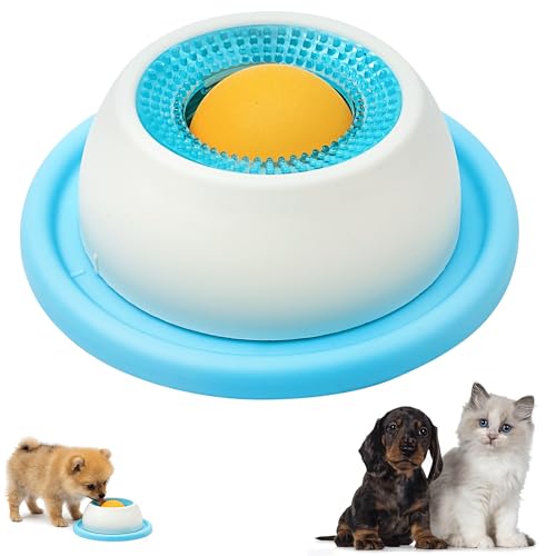 GEVECORI Boule de Léchage Chien, Jouet à Lécher pour Chien Sphère à lécher Tapis à Lécher à Ventouses Balle à Llécher pour Petits Chiens pour Nourriture Humide, Chiots Qui s'ennuient, Chats (1PCS)
