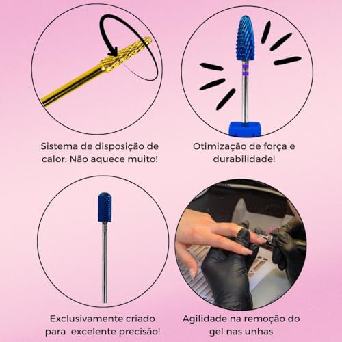 Kit 4 Brocas Tungstênio Flame 720 Smooth Top M Gold Umbrella