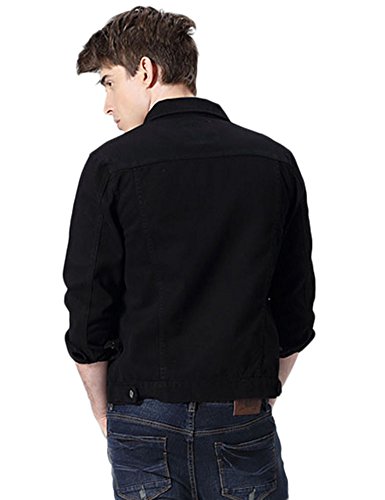 Image of Idopy Men`s Casual Cowboy Rugged Jean Denim Biker Trucker Jacket