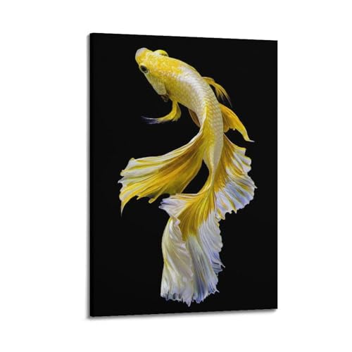 Poster poisson combattant Siamois ZHOUKEG 40x60 d'une elegance artistique haut de gamme