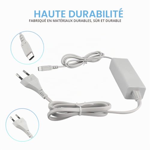 Xahpower Chargeur pour Wii U Gamepad, Chargeur Adaptateur pour Nintendo Wii U Gamepad Télécommande – vue 3