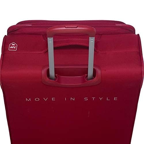 Image of Skybags Softsided 8-Wheel Hardside Trolley Bag | Anti-Theft Zipper | 3-Digit Lock | 5 Year Warranty (C.RED)
