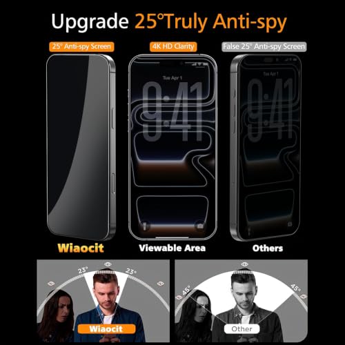 Image of Wiaocit Tempered Glass Privacy Screen Protector for 18 Pro