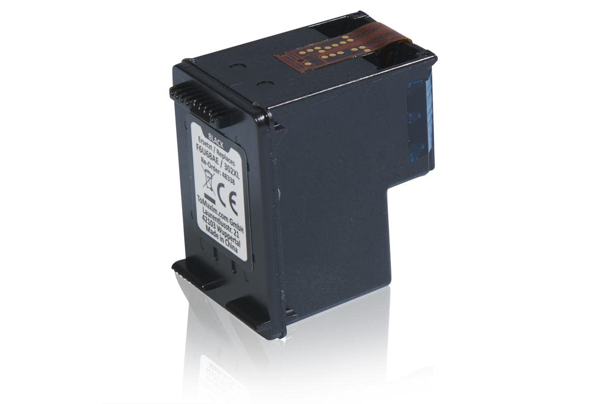 Cartuccia per stampante compatibile con HP F6U68AE / 302XL DeskJet 3630 OfficeJet 4656 4650 Envy 4527, nero