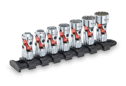 Titan 66860 7-Piece 1/4-Inch Drive SAE Auto Flex Universal Socket...