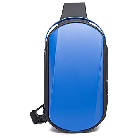 OZUKO Casual Sling bag, Chest Bag for Men Women Waterproof Business Crossbody Backpack with USB Charging Port (BLUE) Cover