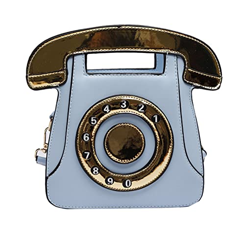 Sac à main à bandoulière pour femme rétro bleu chic avec poignée supérieure