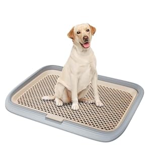 Large 236×177 Dog Potty Tray Indoor Pet Pee Pad Holder with Mesh FloorBathroom Dog Litter Box Pet Toilet Gray