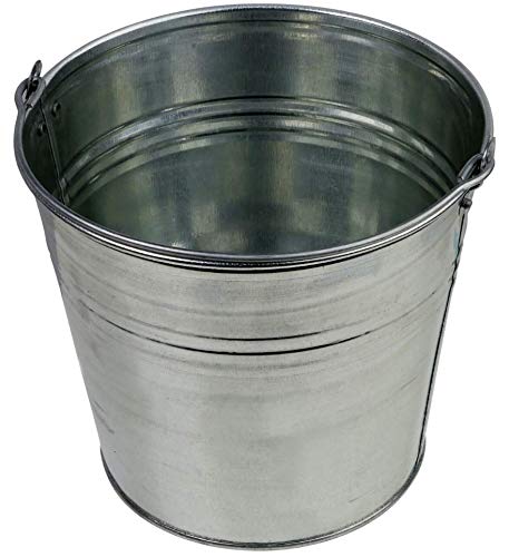 swettews Wassereimer Zinkeimer Blecheimer verzinkt 5-15 Liter Metalleimer Eimer Dekoeimer… (15 Liter) Cover