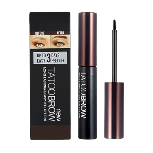Tattoo Brow Peel Off Eyebrow Gel Tint Eyebrow Tint Dark Brown Semi-Permanent Colour Waterproof Peel OffEyebrow Gel Lasts Up To 3 Days PeelOffEyebrow DyeEyebrow Colours Tattoo Brow (#01darkbrown)