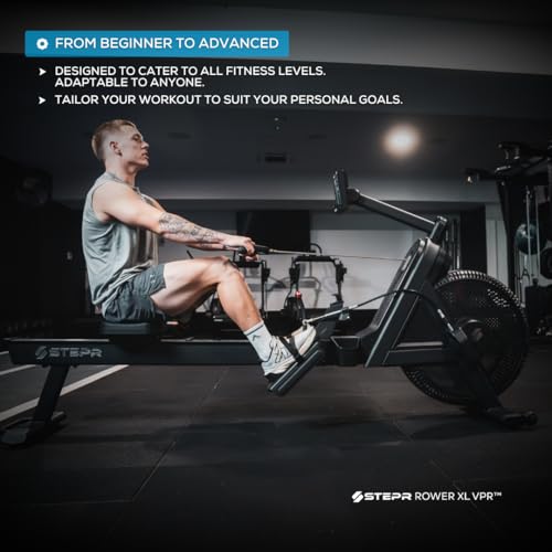 Image of STEPR Rower XL VPR - Rowing Machine with Boat-Inspired Ergonomics | Row Machine with Backlit Console, VPR Technology and Commercial Build