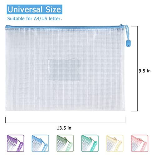 Tamaki 04130-2 6 Pack Mesh Zipper Pouch With Label Pocket, Waterproof Zipper Bags thumb #2