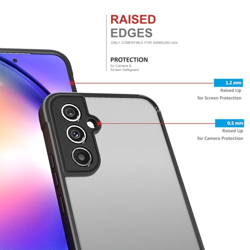 Image of Thermoplastic Polyurethane Slim Case For Samsung Galaxy A54,[Anti-Yellowing Technology] [Military Grade Drop Protection] Shockproof Slim Hybrid Phone Case -Carbon Black